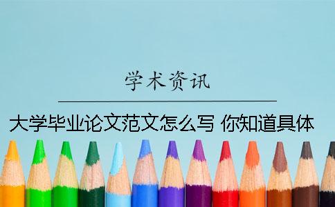 大学毕业论文范文怎么写 你知道具体结构吗？